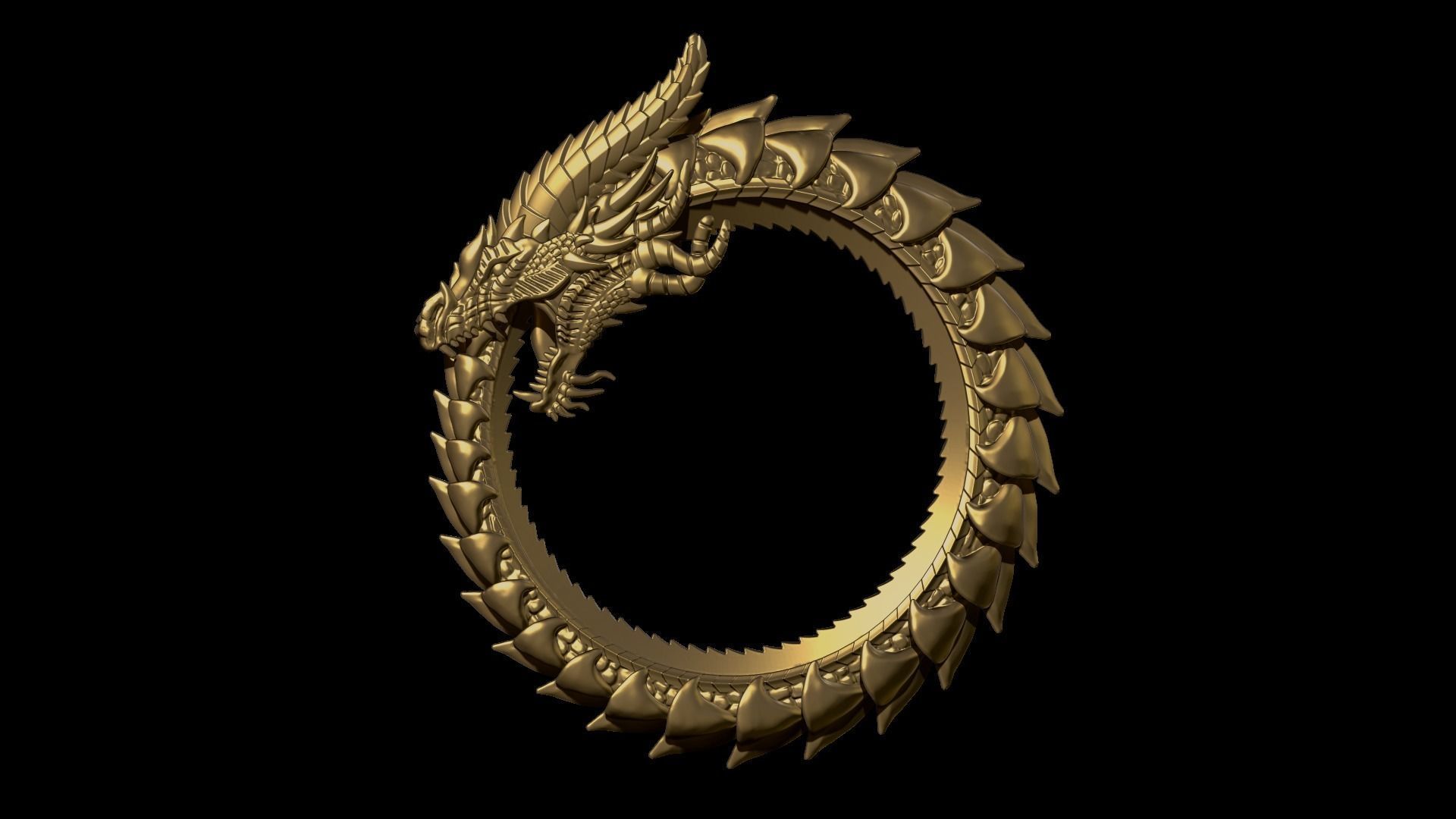 Ouroboros Pendant 3D print model_2