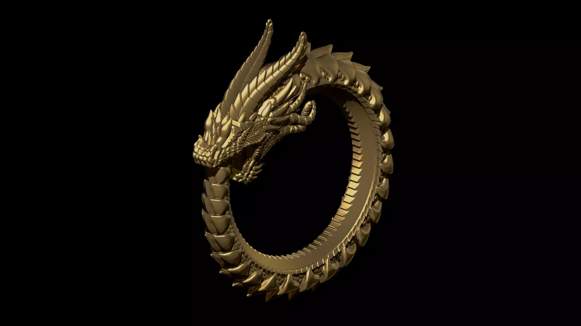 Ouroboros Pendant 3D print model_0