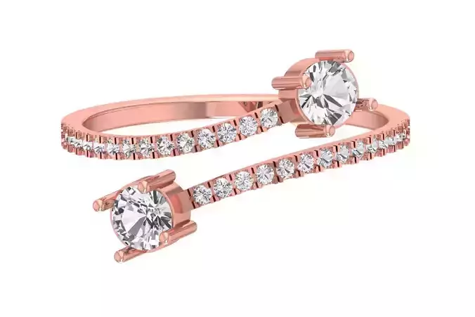 Solitaire Women Light Weight Band Ring