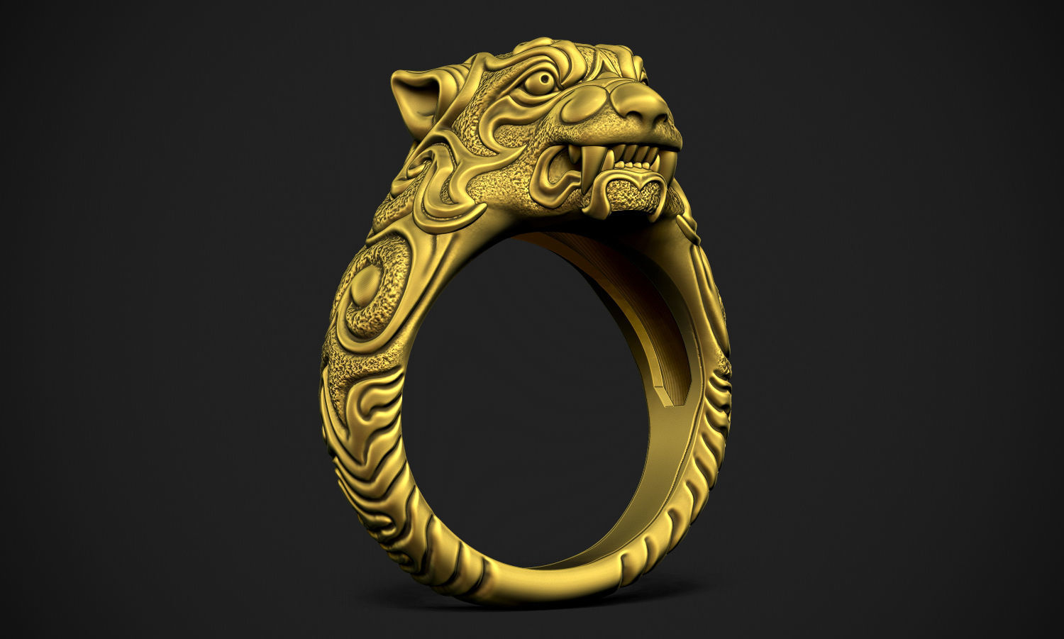 Tiger Ring 3D print model_7