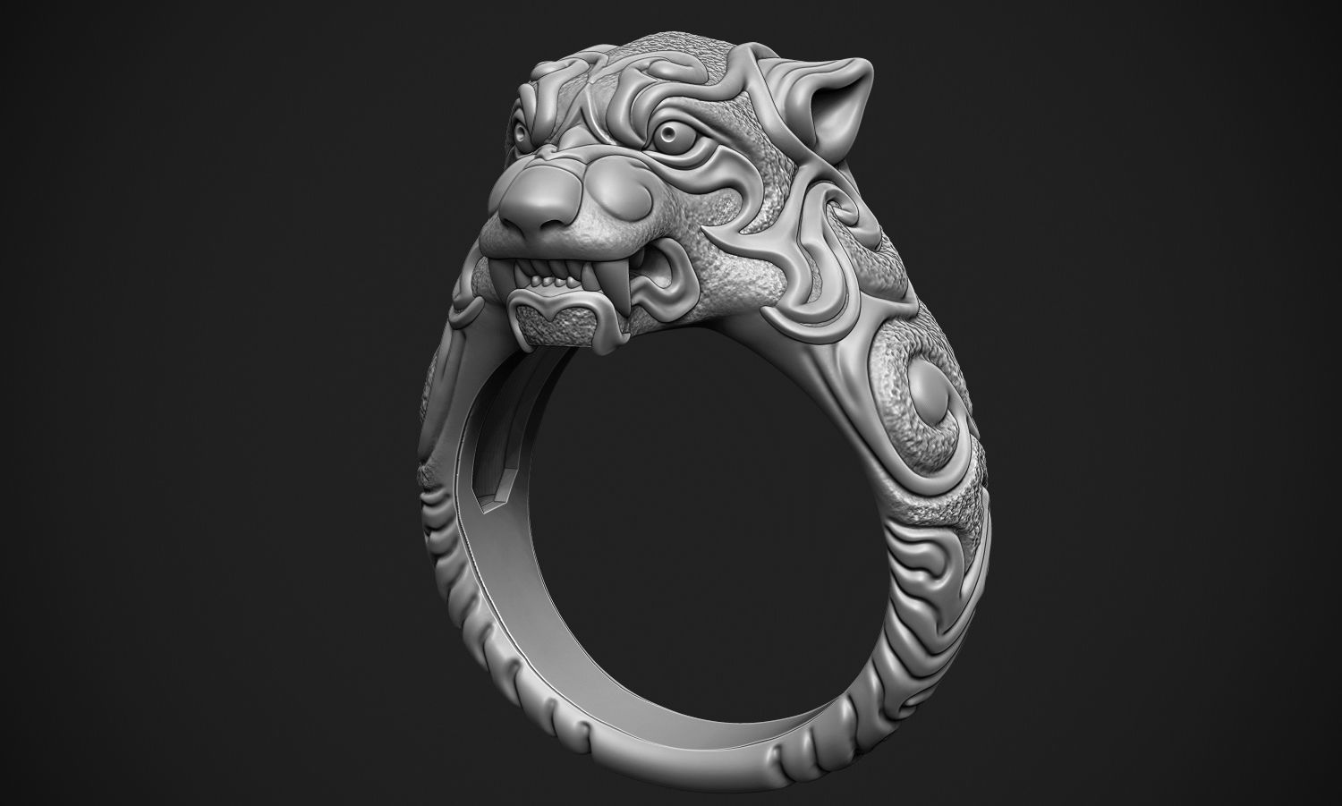 Tiger Ring 3D print model_10