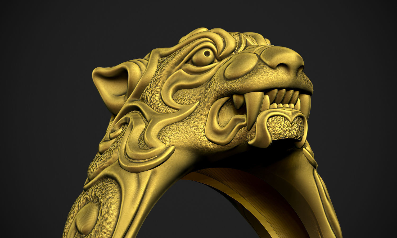 Tiger Ring 3D print model_3