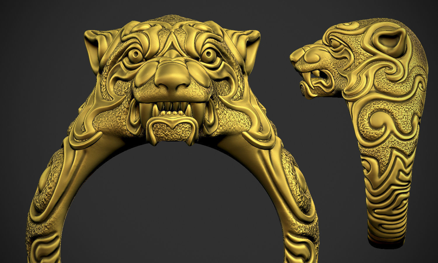 Tiger Ring 3D print model_1