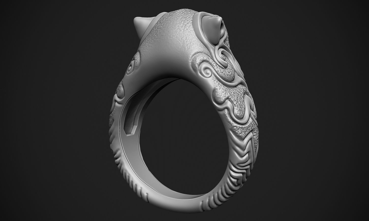 Tiger Ring 3D print model_11