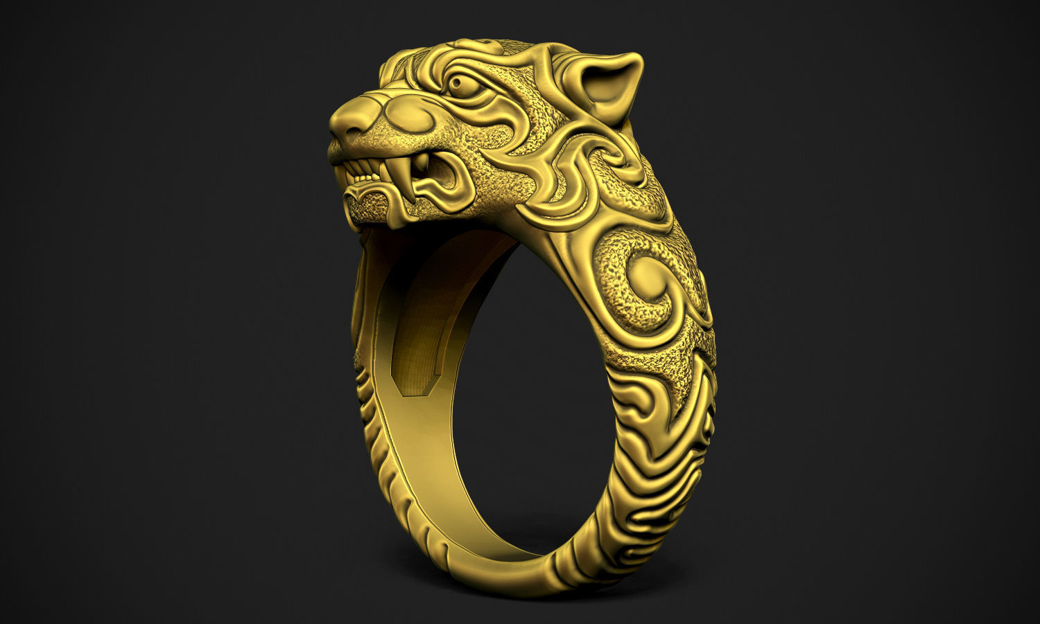 Tiger Ring 3D print model_2