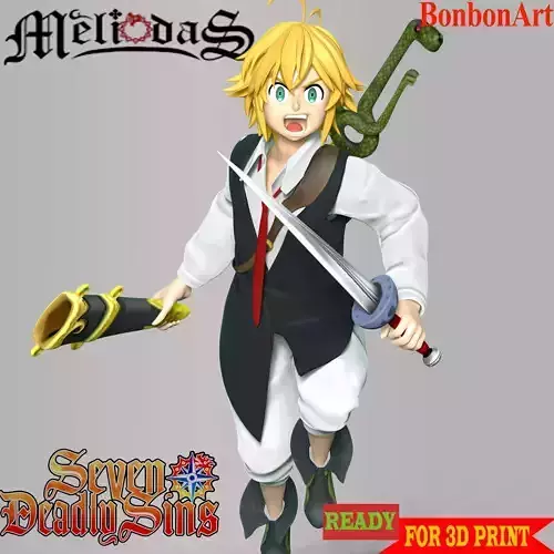Meliodas figurine of man holding sword