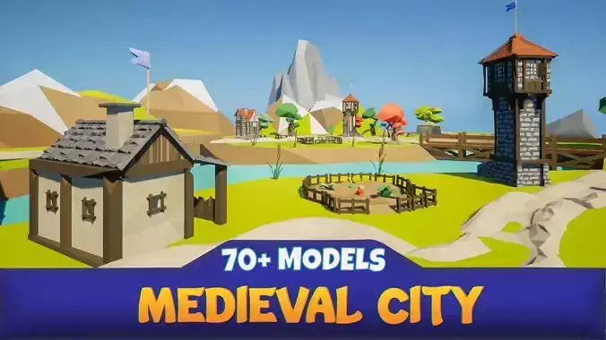 Middle Ages Poly Pack Low-poly 3D model