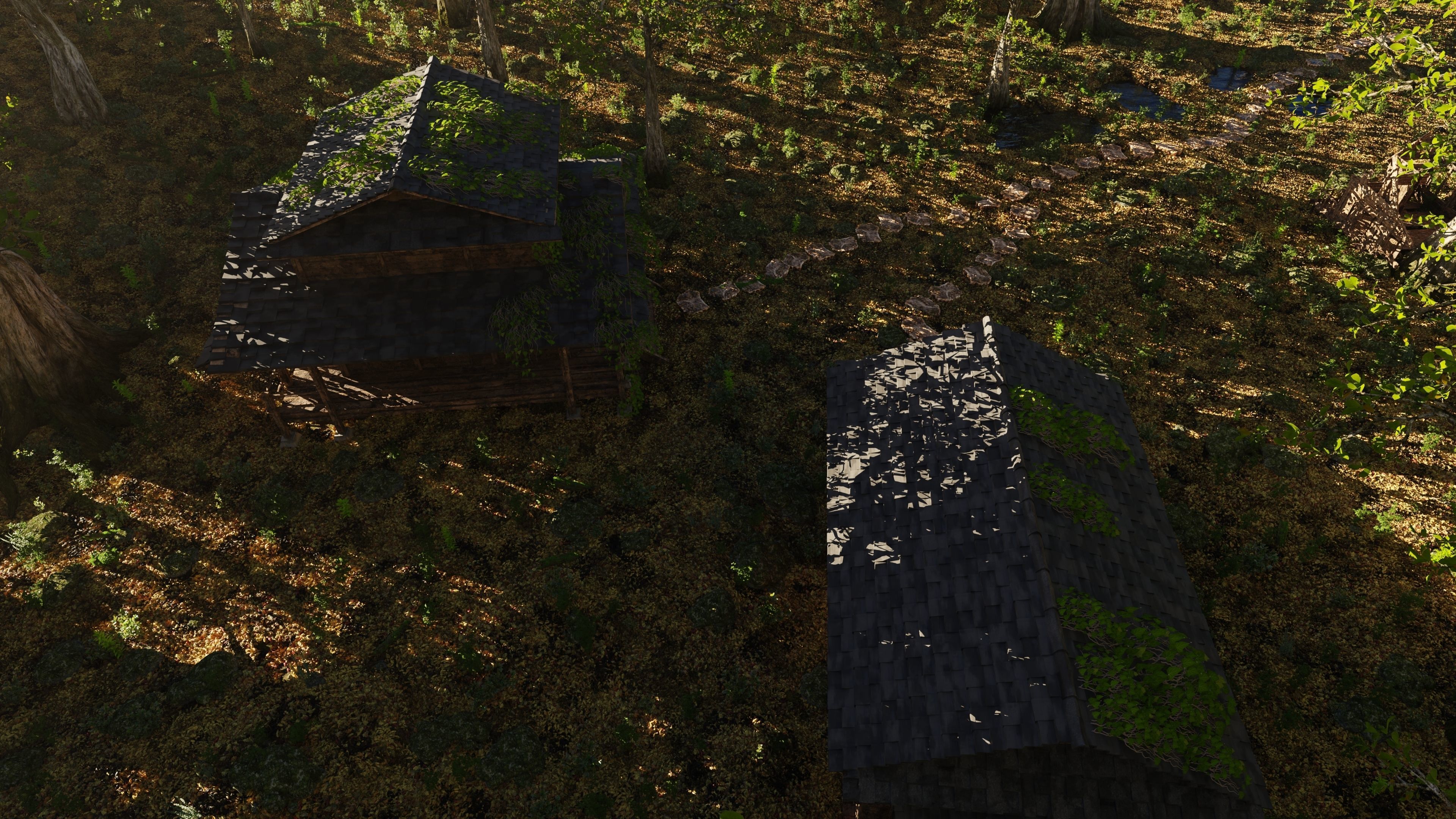 Abandoned Cabins Scene 3D model_7
