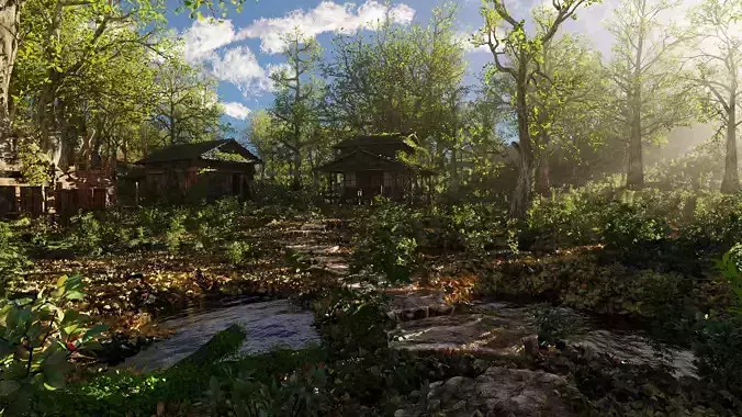 Abandoned Cabins Scene