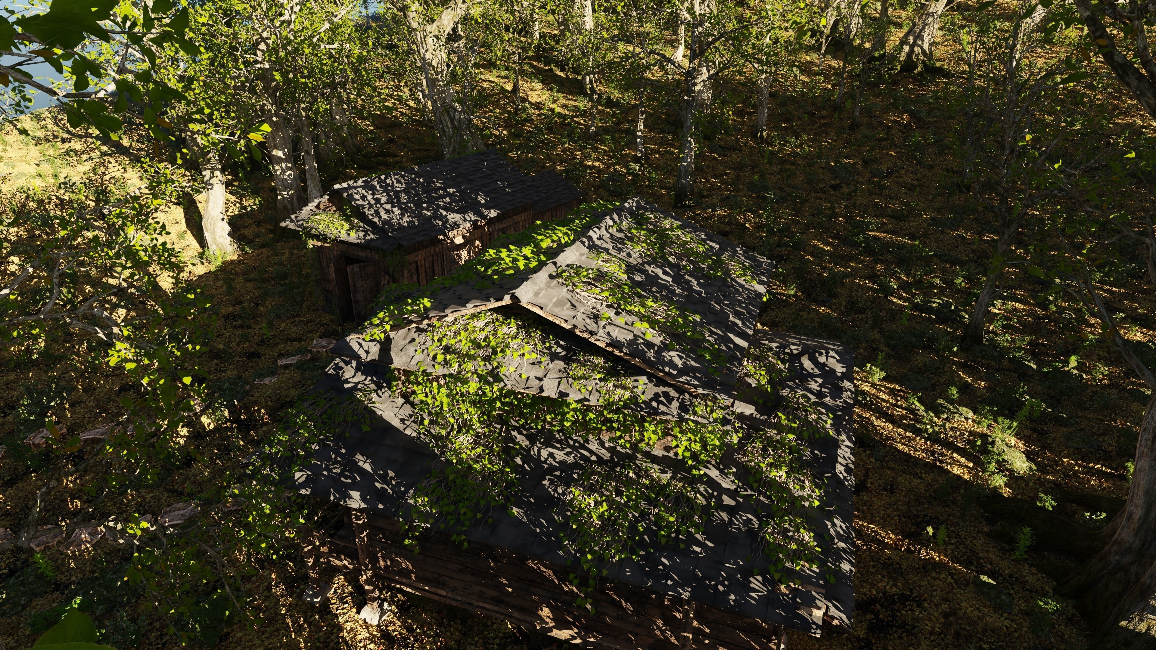 Abandoned Cabins Scene 3D model_6