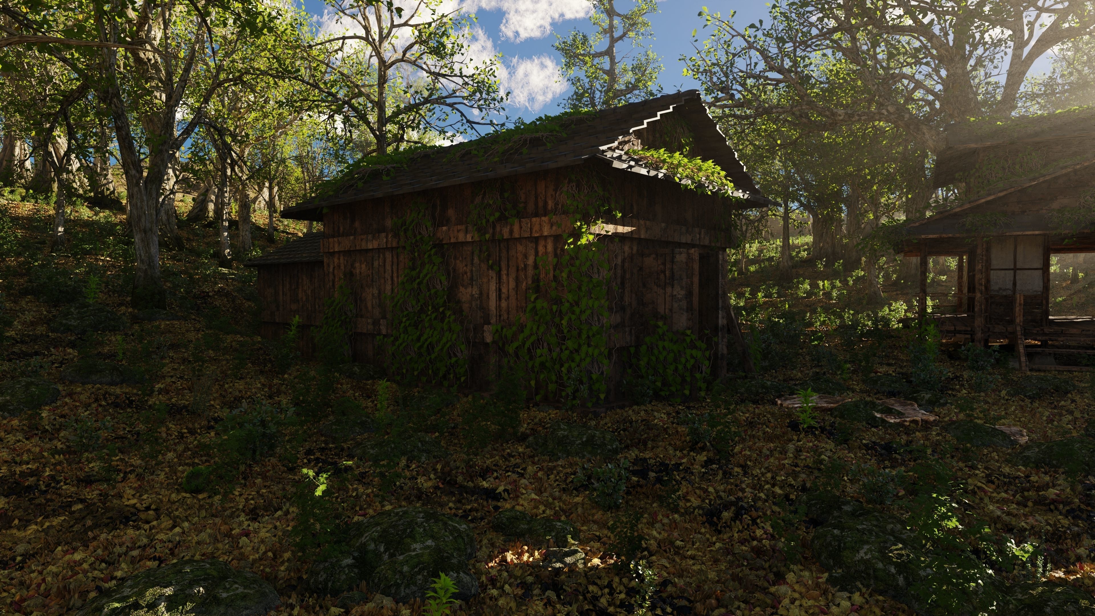 Abandoned Cabins Scene 3D model_2