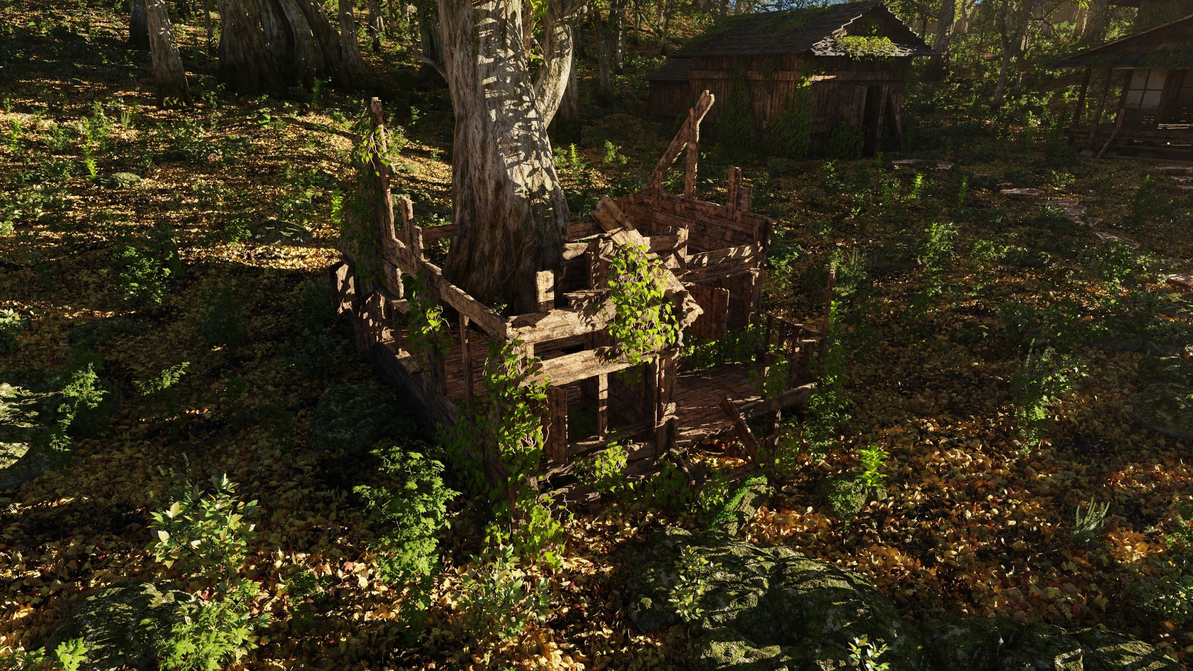 Abandoned Cabins Scene 3D model_5