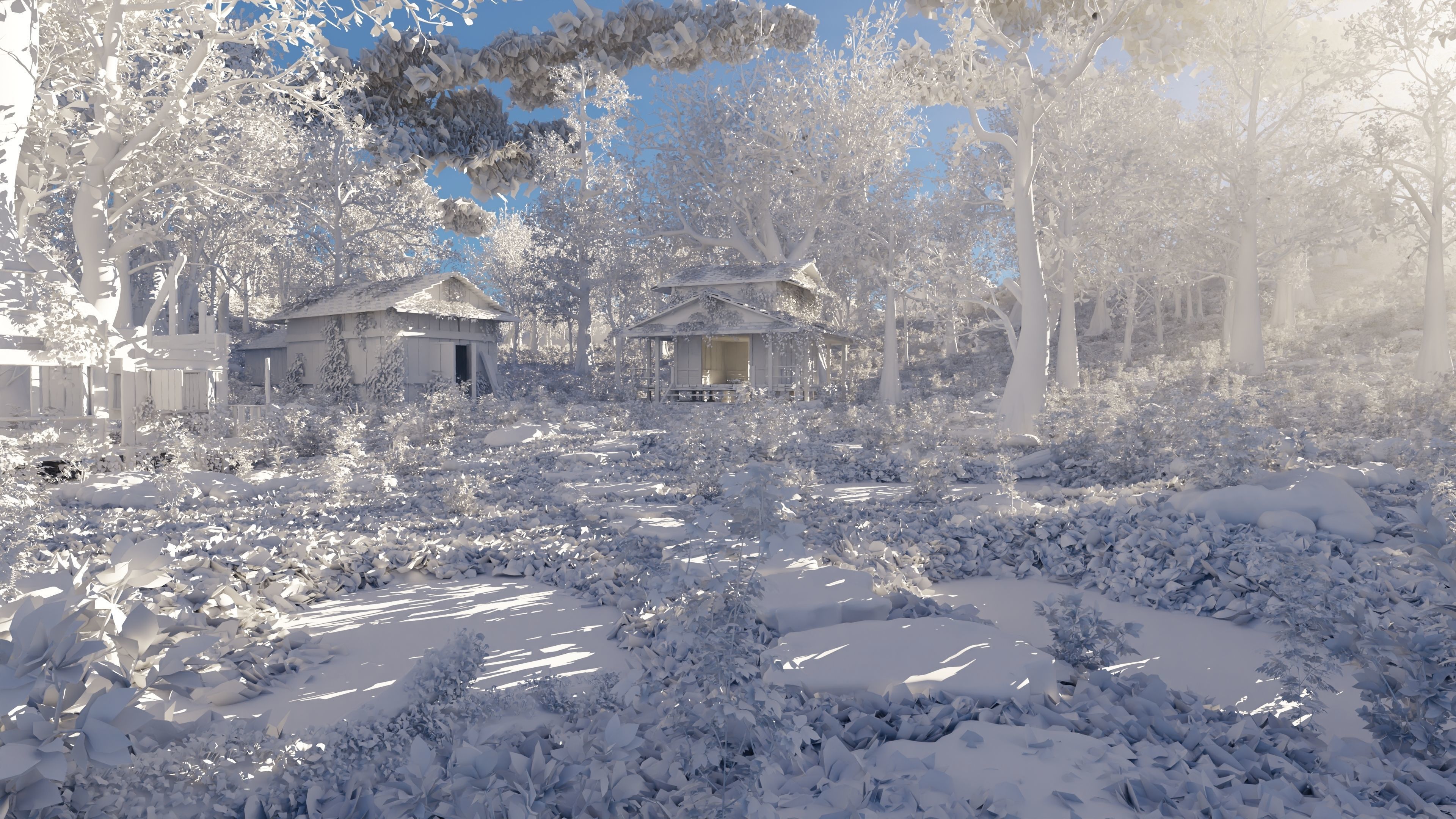 Abandoned Cabins Scene 3D model_10