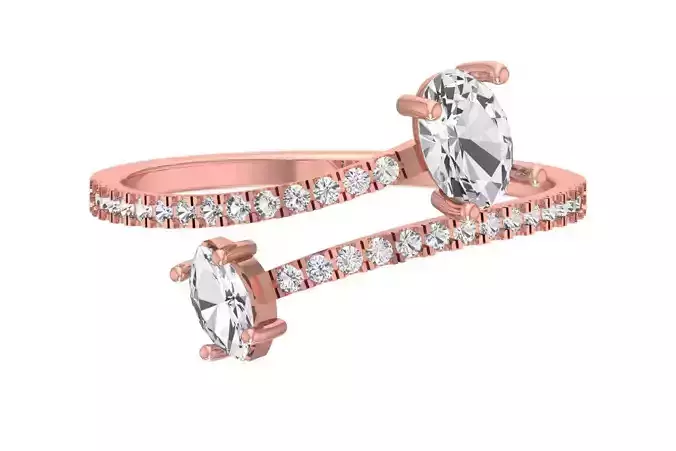 Solitaire Women Light Weight Marquise Oval Stone Band Ring