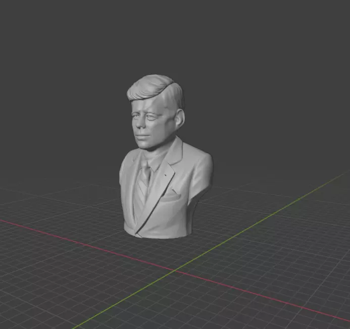 John F Kennedy 3D print model_3