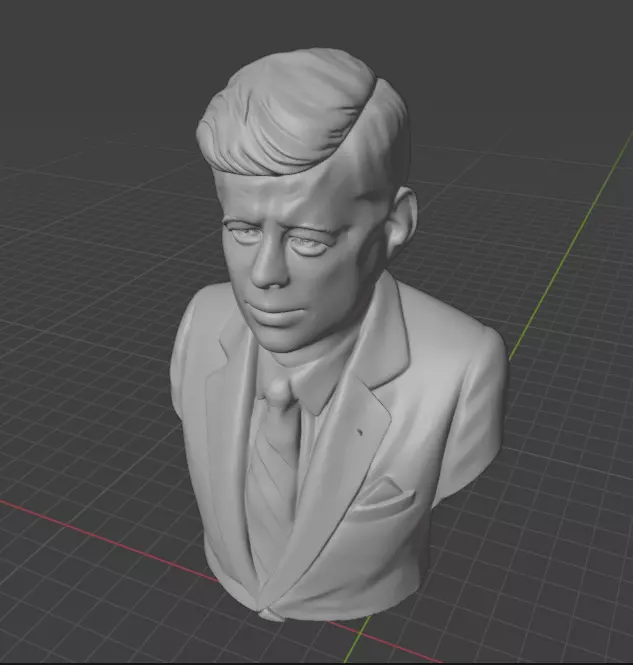 John F Kennedy 3D print model_9