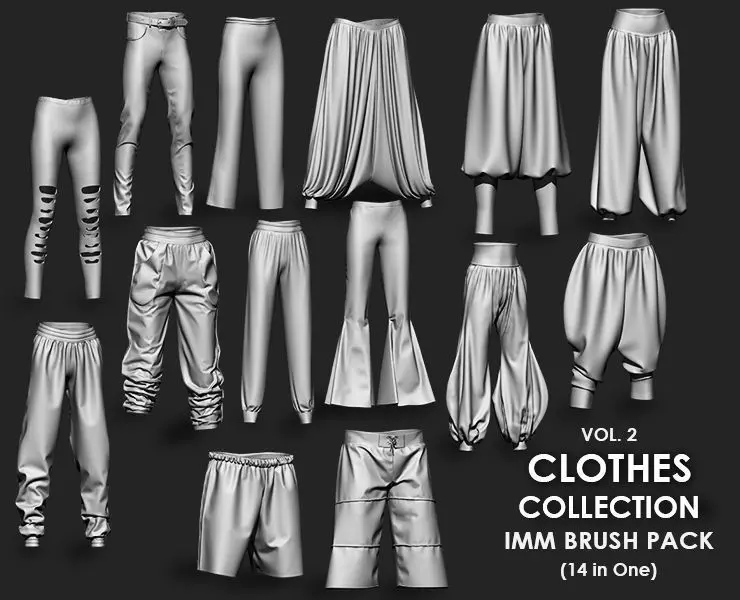 Clothes Collection IMM Brush Pack in One 14 Vol 2 3D model