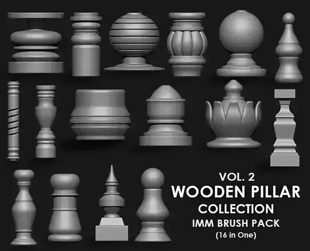 Wooden Pillar Collection IMM Brush Pack  in One 16 Vol 2