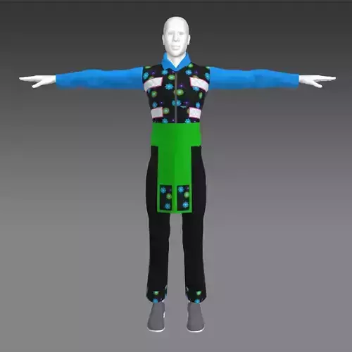 male clothing for Hmong man cartoon 3d 3D model