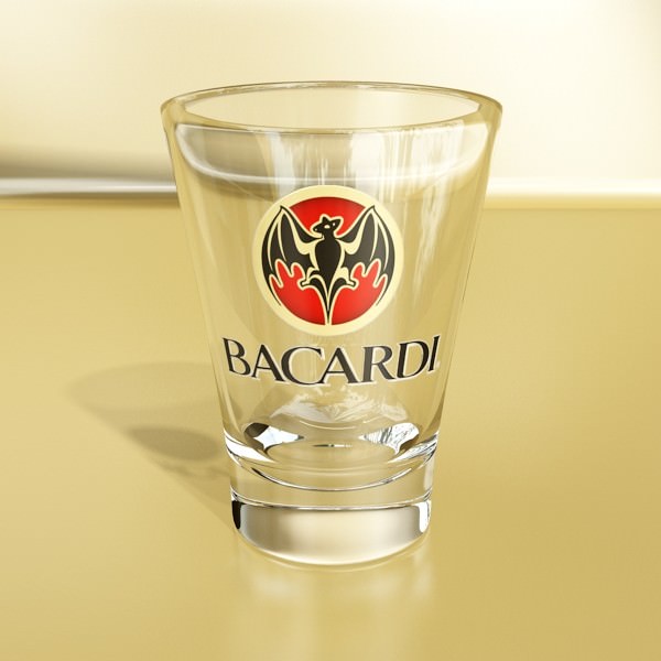 Photoreal Bacardi Rum Shot Glass 3D model_4