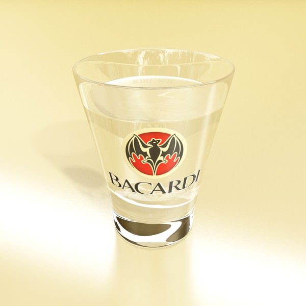 Photoreal Bacardi Rum Shot Glass 3D model_5