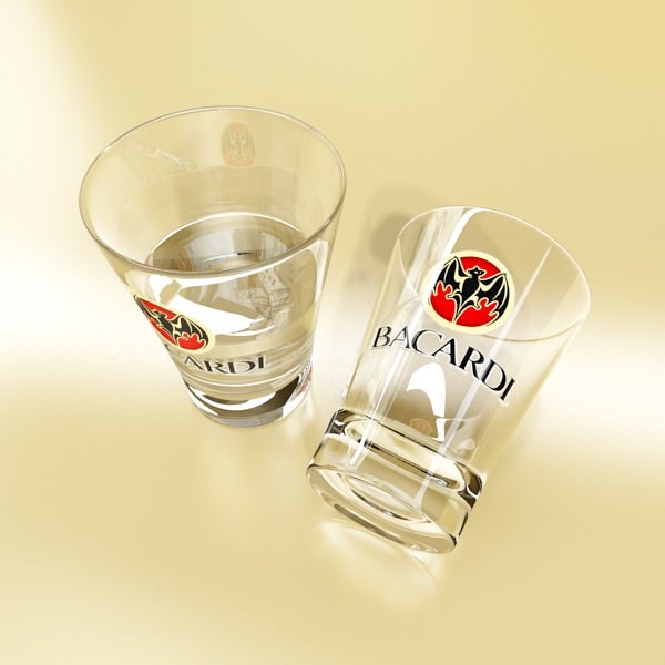 Photoreal Bacardi Rum Shot Glass 3D model_7