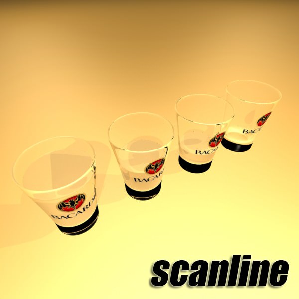 Photoreal Bacardi Rum Shot Glass 3D model_8