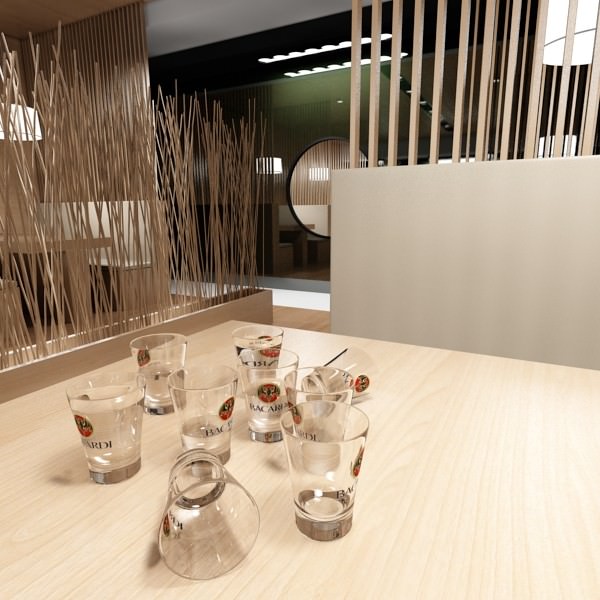 Photoreal Bacardi Rum Shot Glass 3D model_1