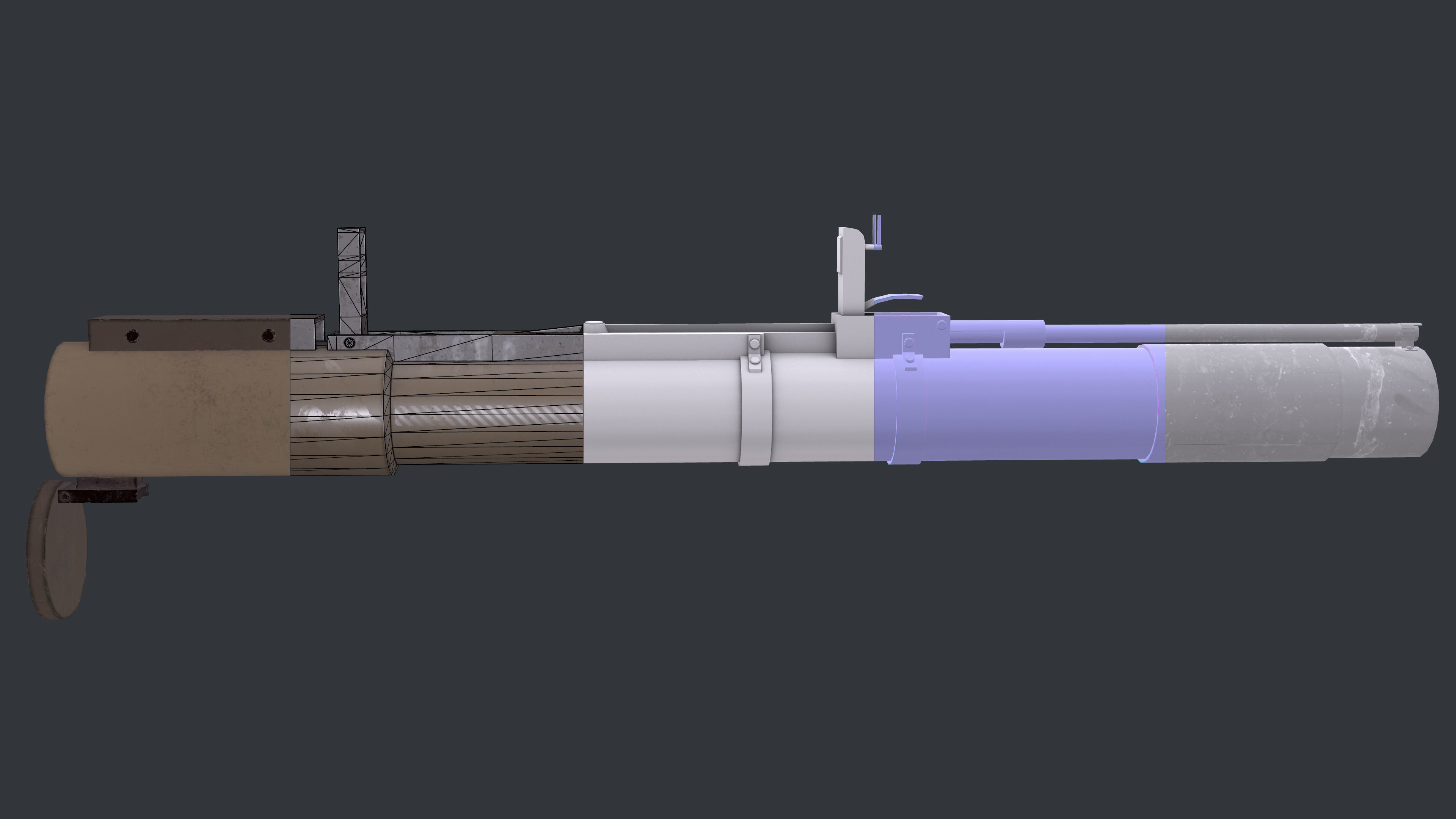 Rocket Launcher Game Ready 9 Low-poly 3D model_8