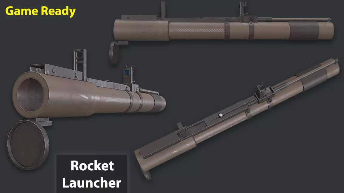 Rocket Launcher Game Ready 9 Low-poly 3D model_0