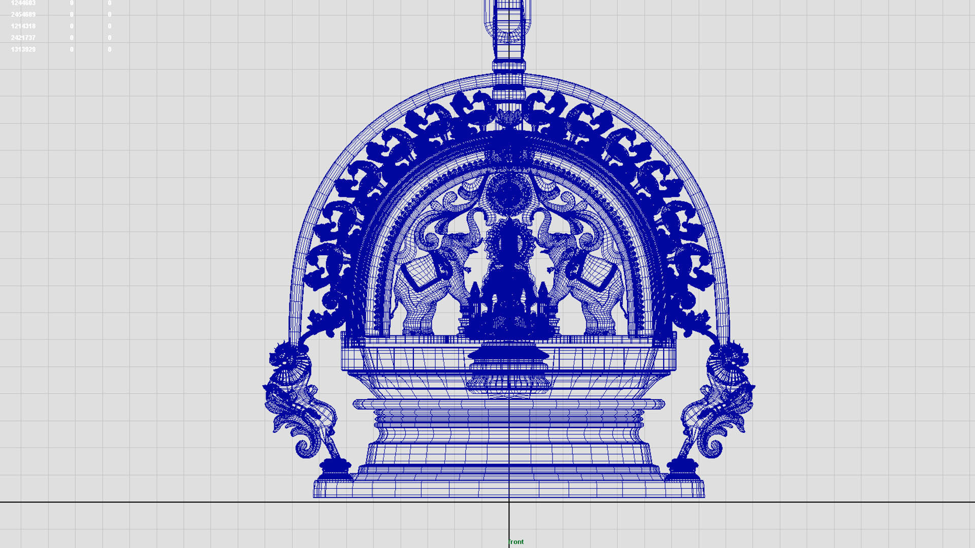 oil lamp goddess gajalakshmi laxmi 3D model_6