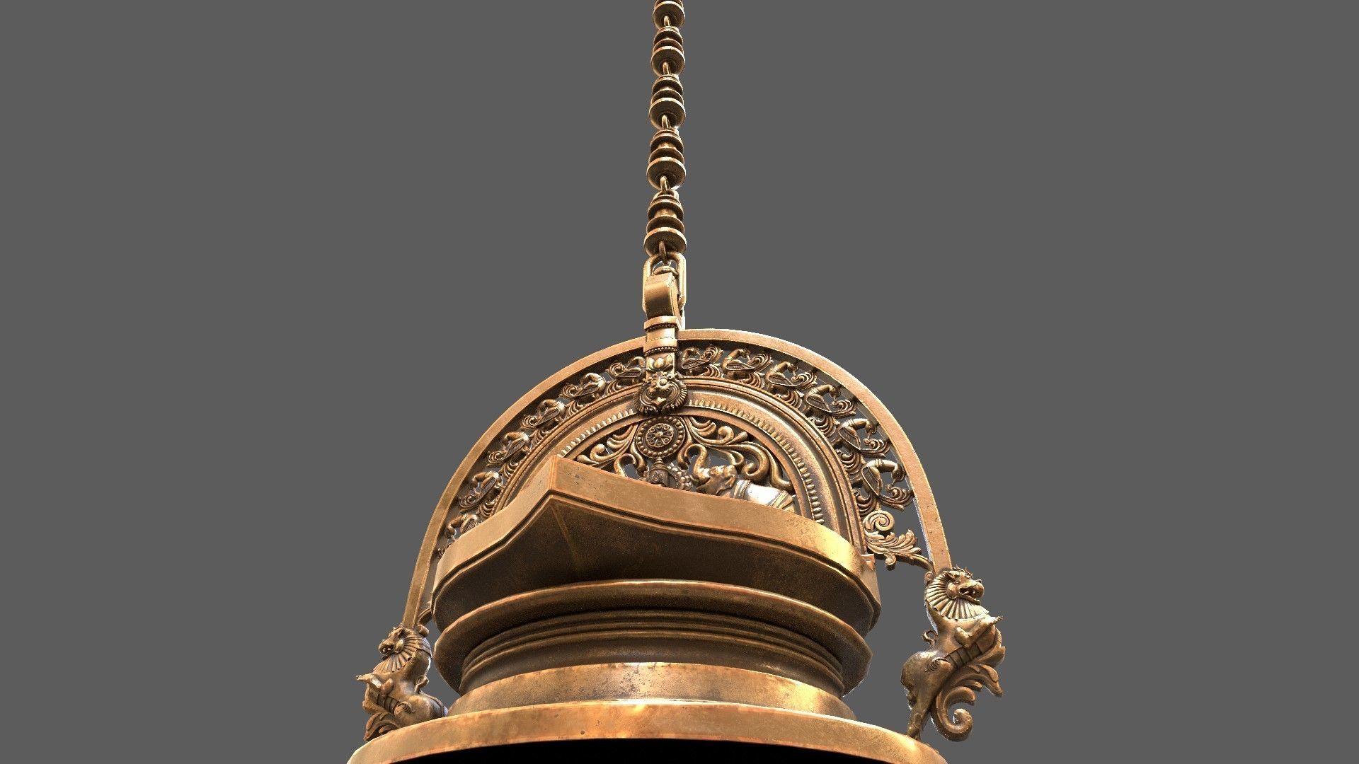 oil lamp goddess gajalakshmi laxmi 3D model_5