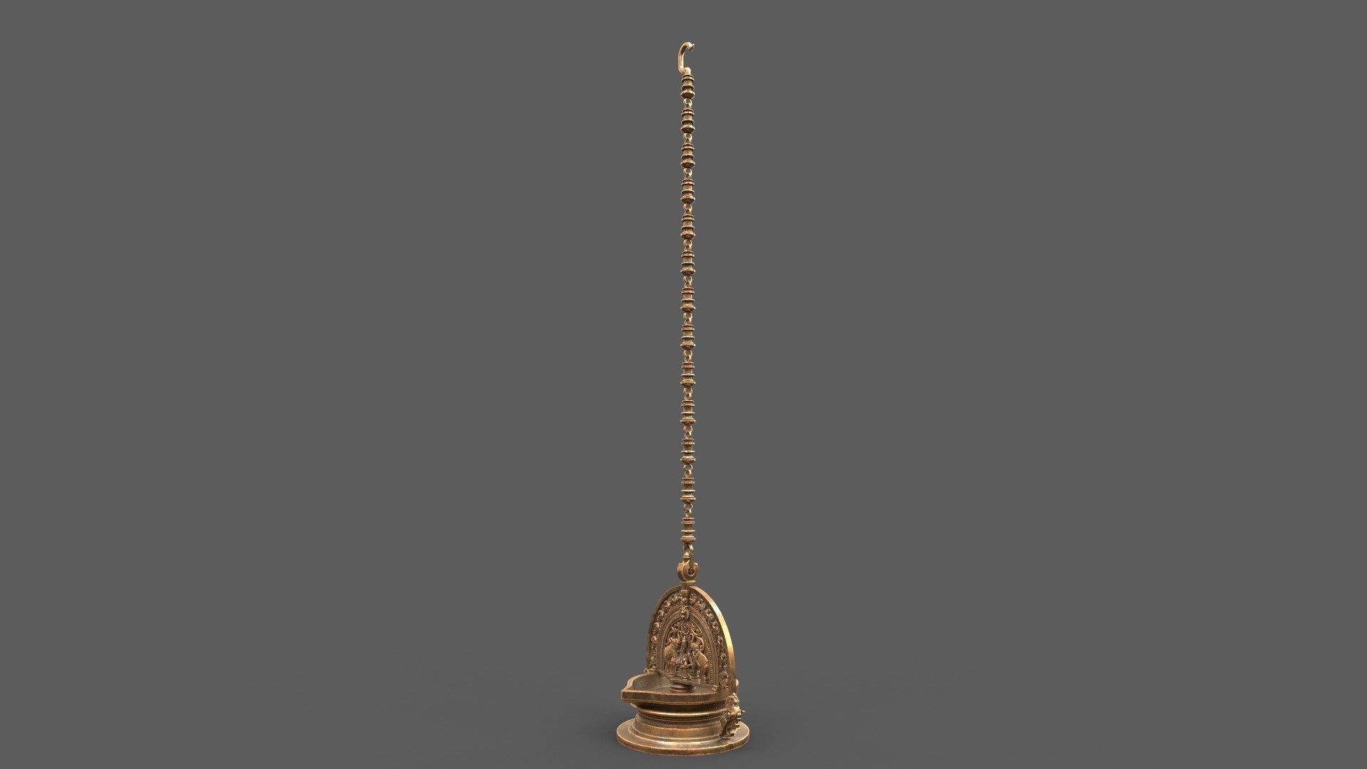 oil lamp goddess gajalakshmi laxmi 3D model_3