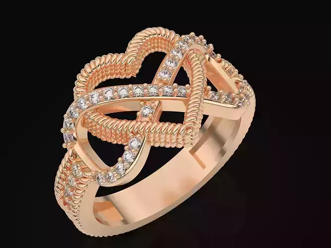 Infinity Heart rope fashion Engagement Ring Silver Gold