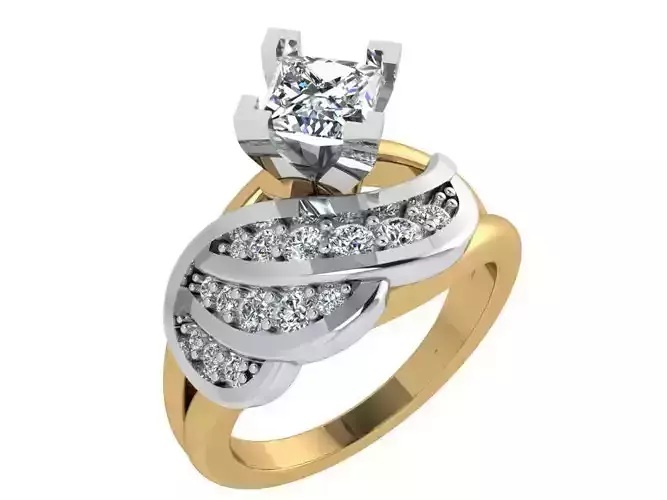 Textured diamond ring 3555 3D print model