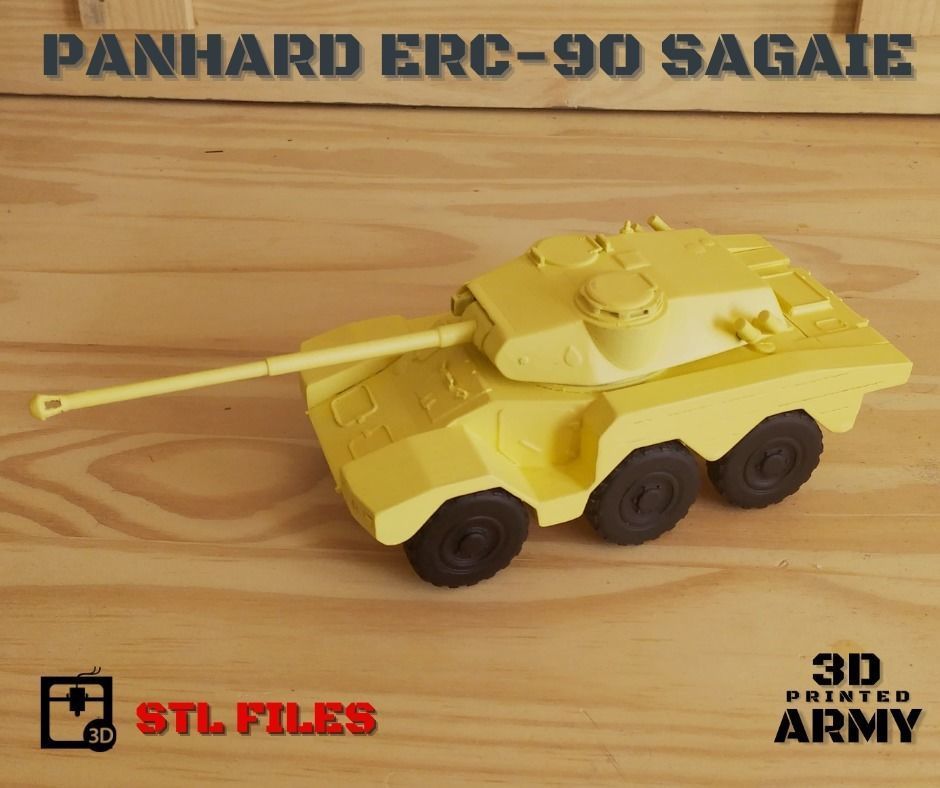 French tank Panhard ERC-90 Sagaie or Lynx  - STL files  3D print model_9