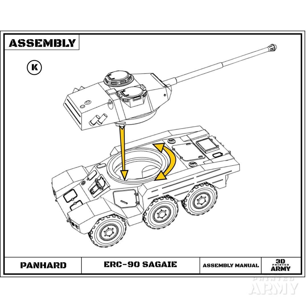 French tank Panhard ERC-90 Sagaie or Lynx  - STL files  3D print model_16