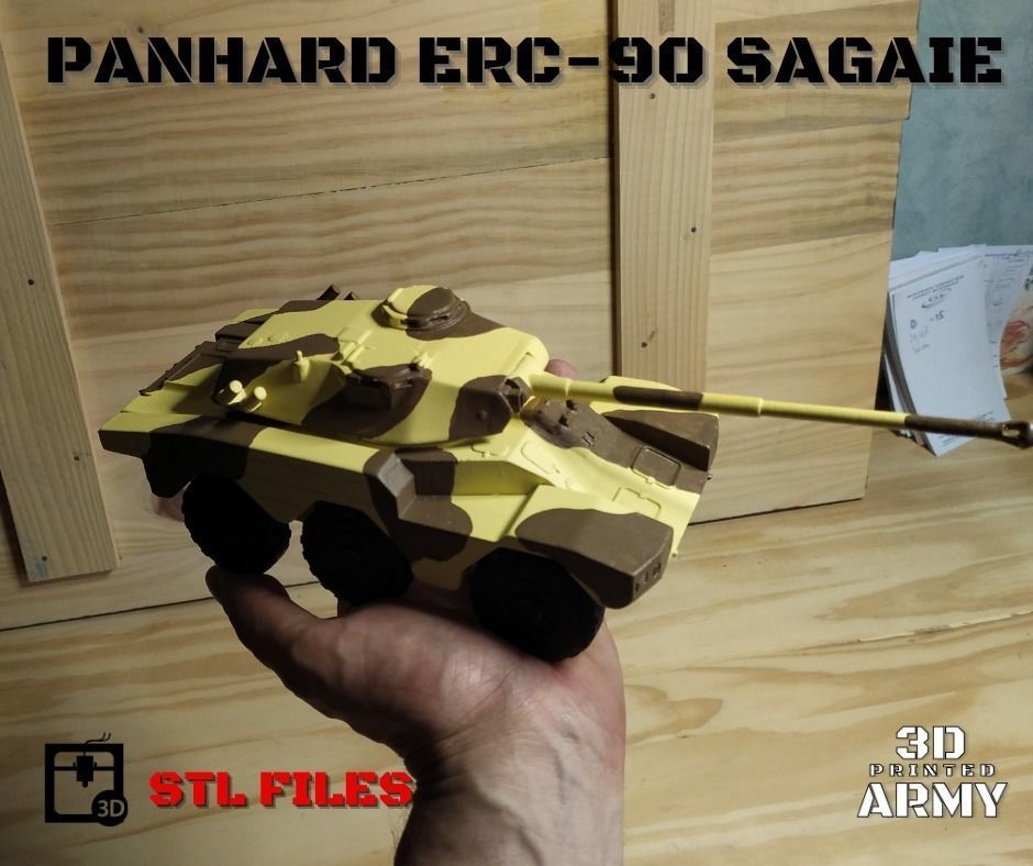 French tank Panhard ERC-90 Sagaie or Lynx  - STL files  3D print model_8