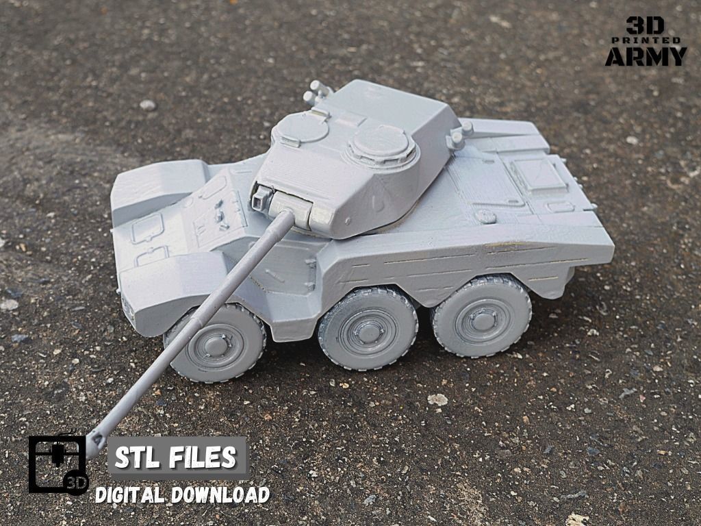 French tank Panhard ERC-90 Sagaie or Lynx  - STL files  3D print model_3
