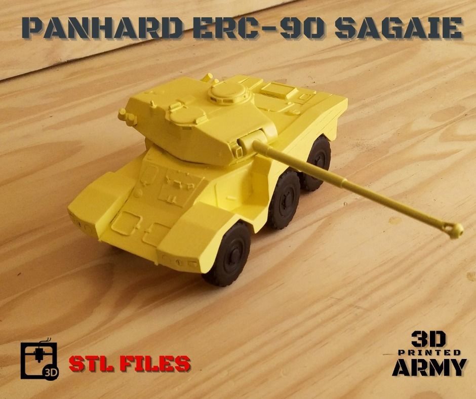 French tank Panhard ERC-90 Sagaie or Lynx  - STL files  3D print model_11