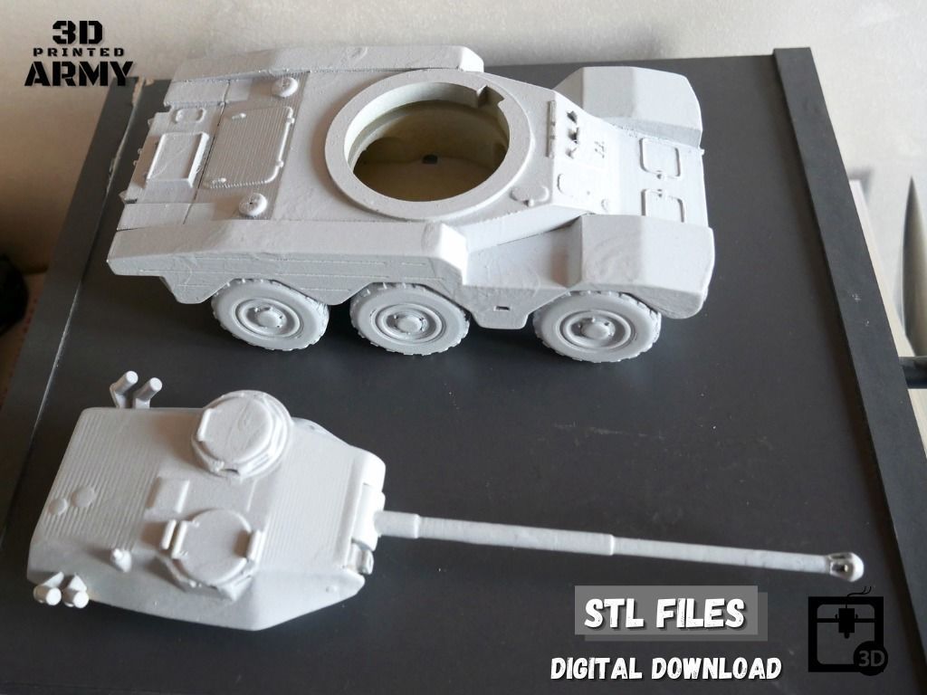 French tank Panhard ERC-90 Sagaie or Lynx  - STL files  3D print model_6