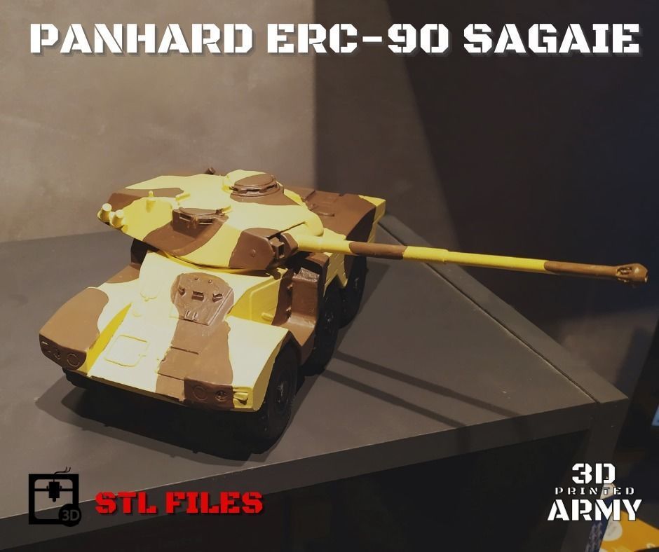 French tank Panhard ERC-90 Sagaie or Lynx  - STL files  3D print model_10