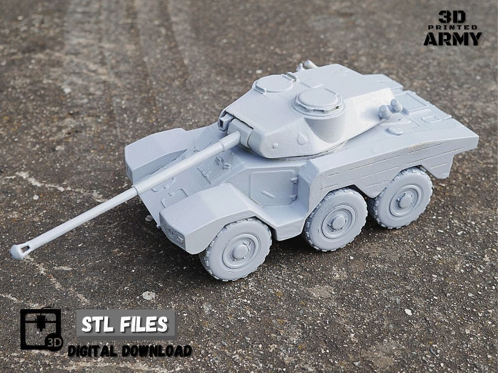 French tank Panhard ERC-90 Sagaie or Lynx  - STL files  3D print model_1