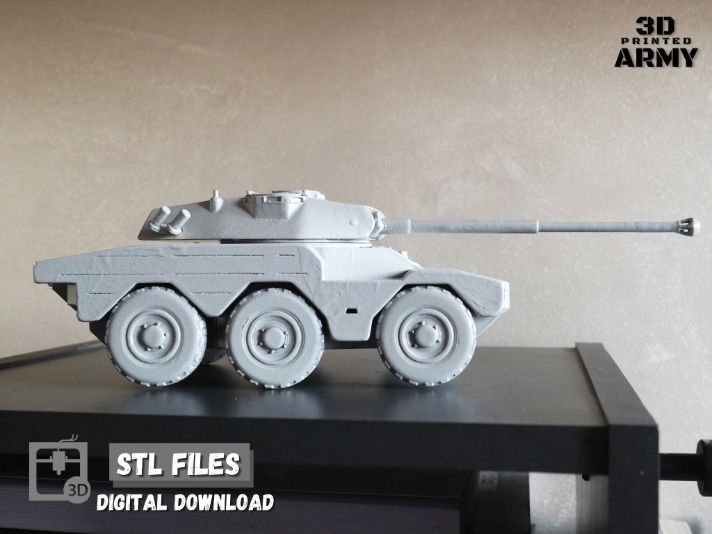 French tank Panhard ERC-90 Sagaie or Lynx  - STL files  3D print model_7