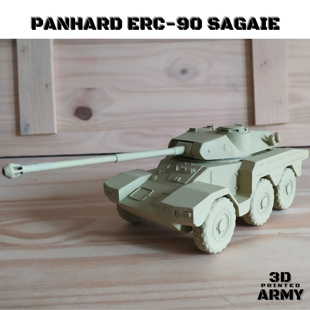 French tank Panhard ERC-90 Sagaie or Lynx  - STL files  3D print model_17