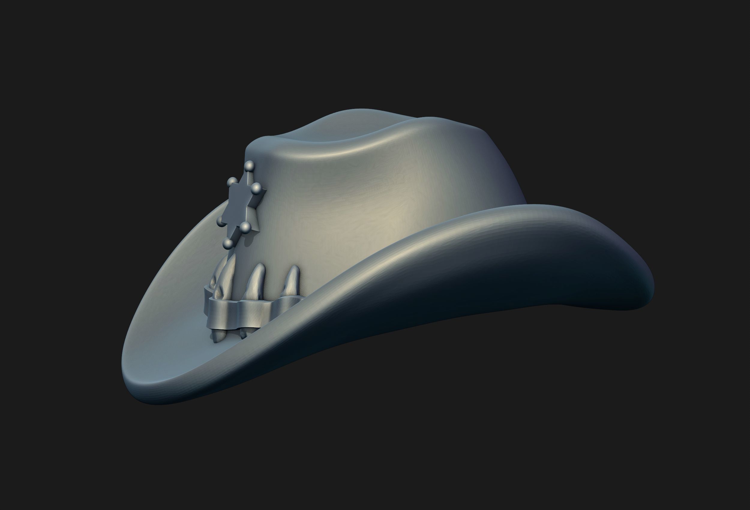 Sheriff Hat 3D print model_2