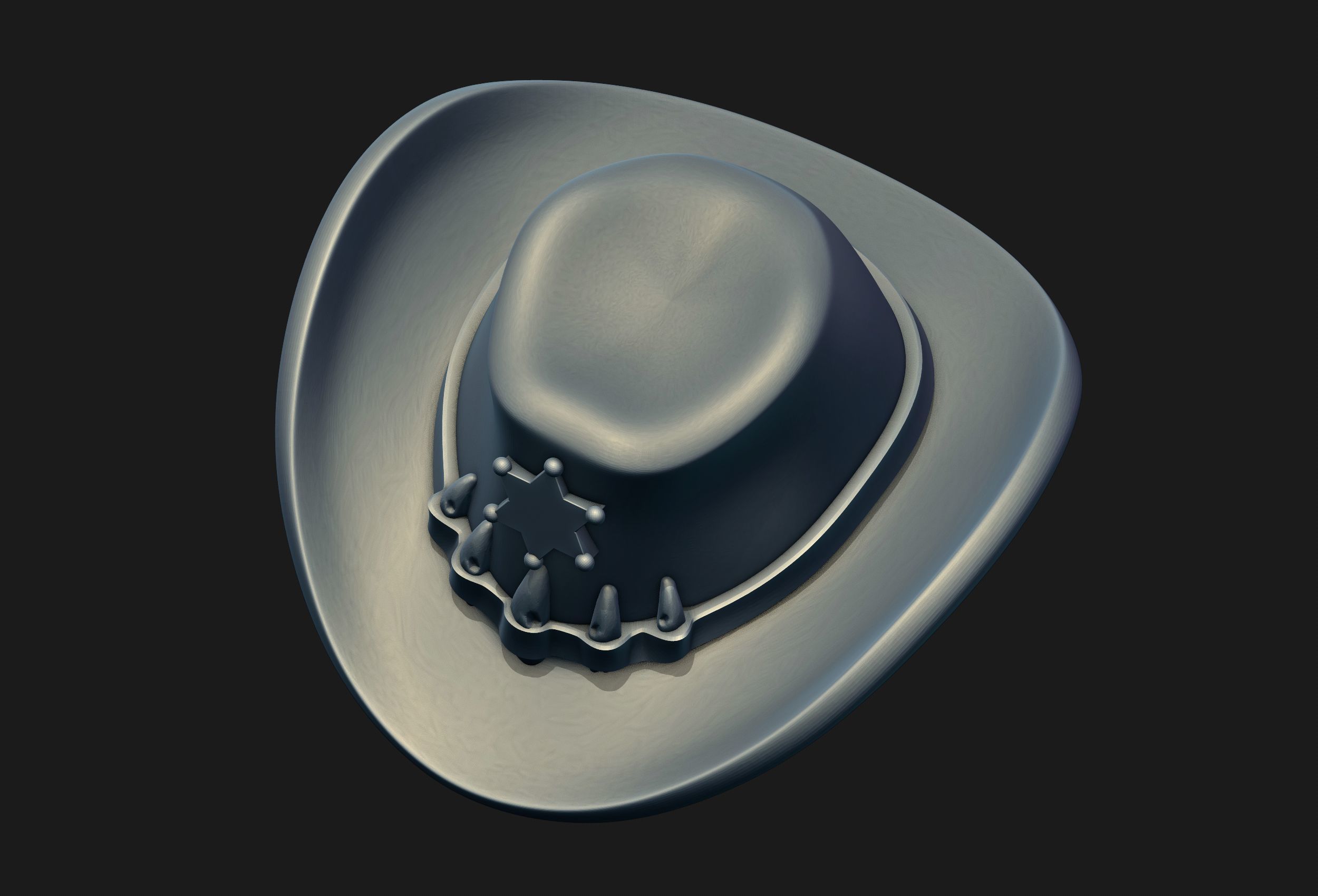Sheriff Hat 3D print model_9