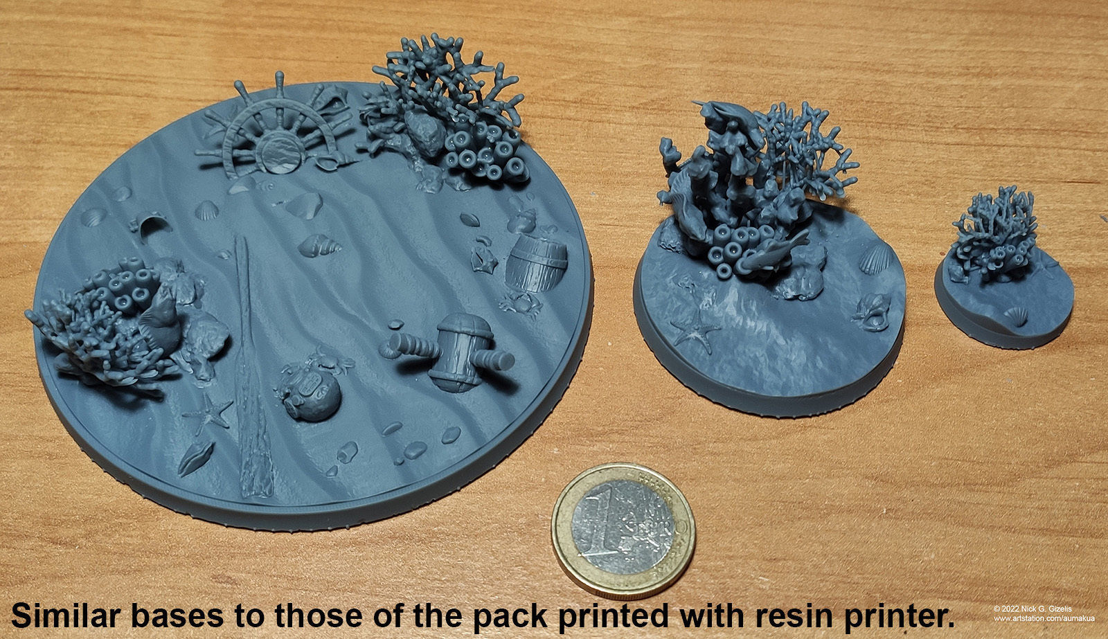 PACK 1 - 16 MINIATURE BASES 25mm 50mm and 100mm 3D Print Ready 3D print model_5