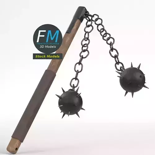Twin ball flail medieval weapon