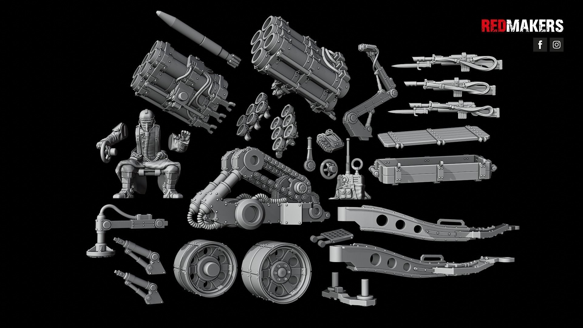 Multi Missile Launcher - Death Division - Field artillery 3D print model_17